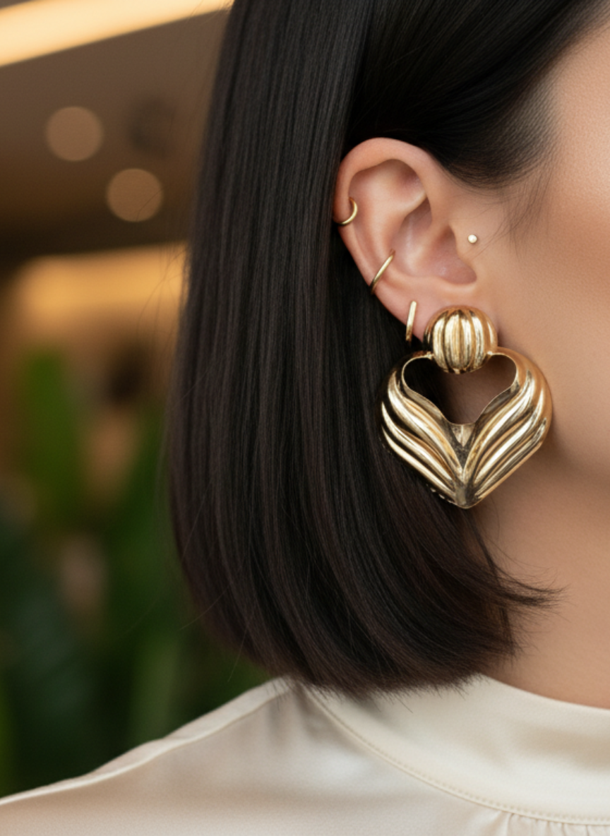 💖Aros Statement Dorados ¡Recibe GRATIS su Estuche de Regalo!💖