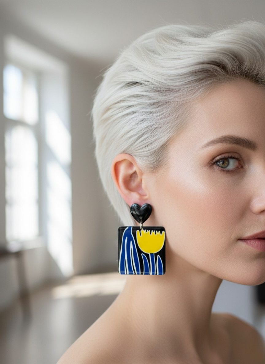 💓Aros Modernos con Toque Artístico ¡Recibe GRATIS su Estuche de Regalo!🌙🎨