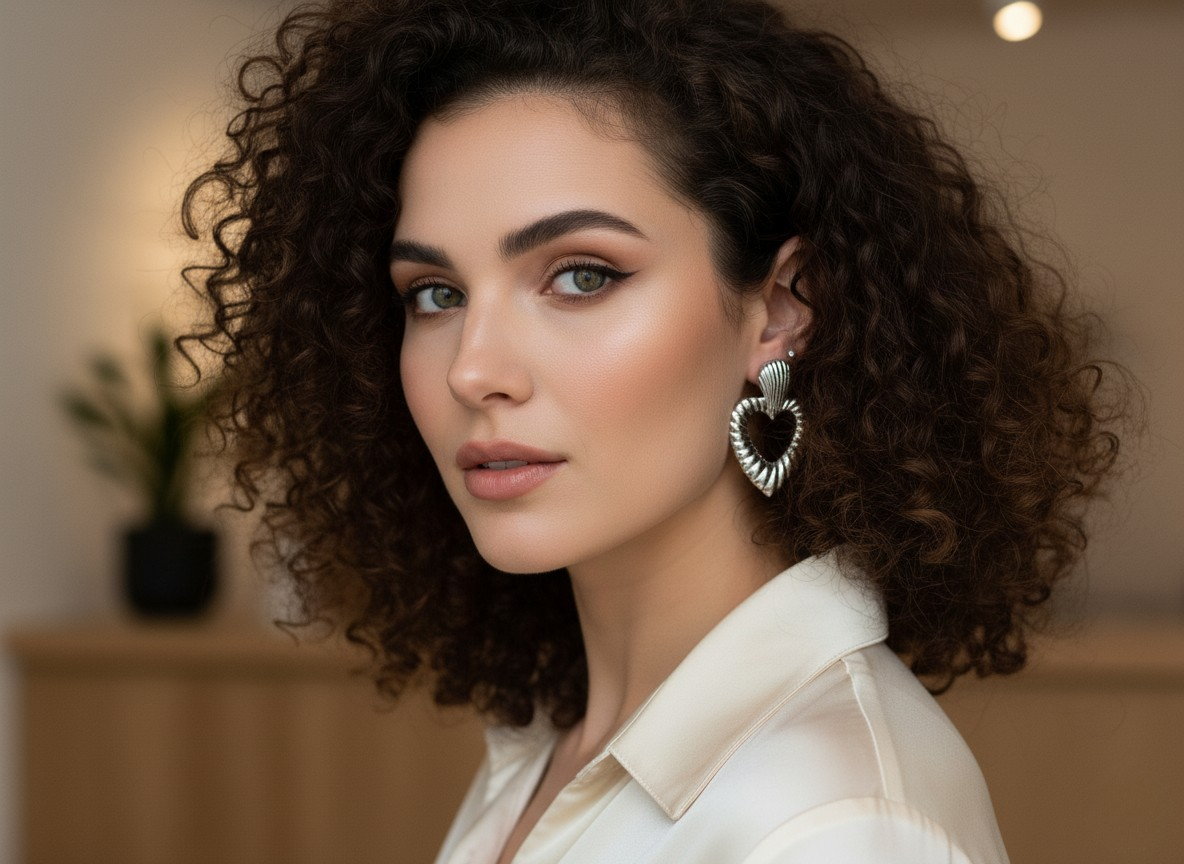 💘Aros Corazón Metalizado ¡Recibe GRATIS su Estuche de Regalo!💘