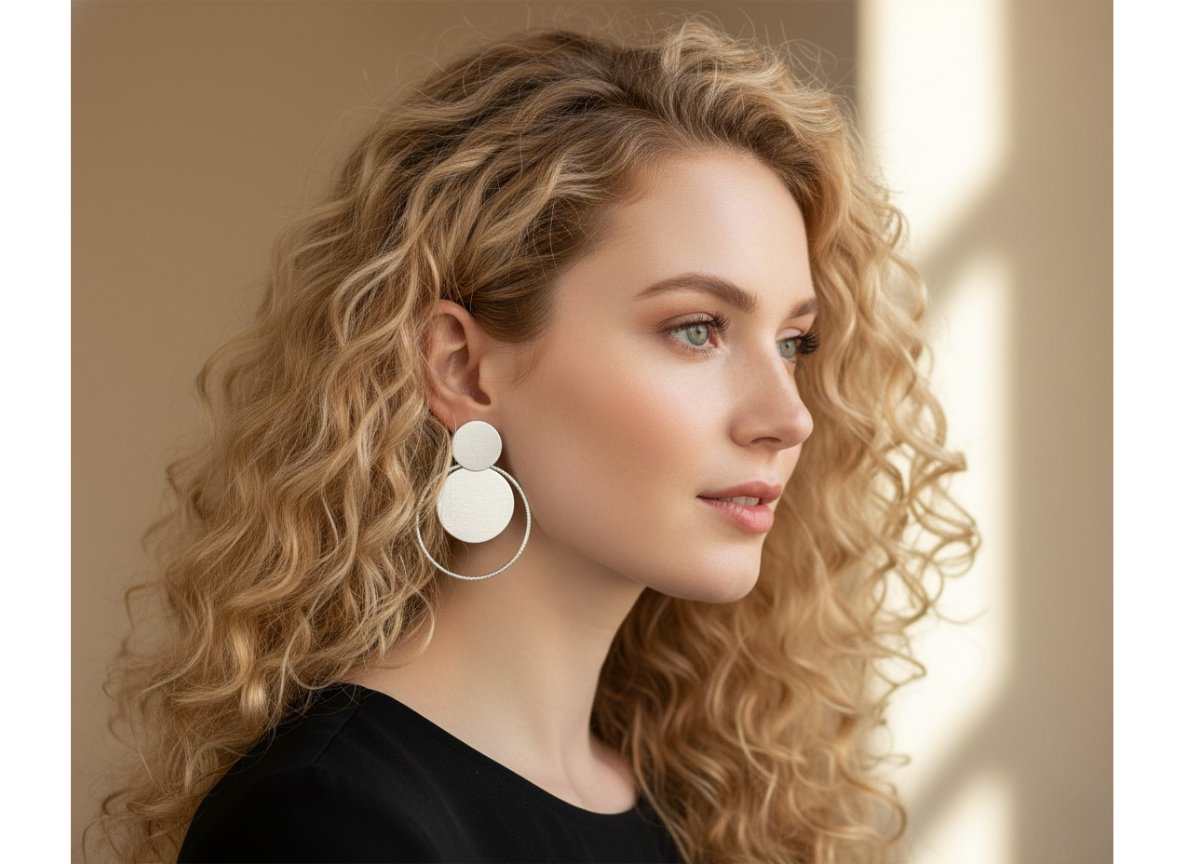 💜Aros Modernos de Doble Círculo ¡Recibe GRATIS su Estuche de Regalo!💜