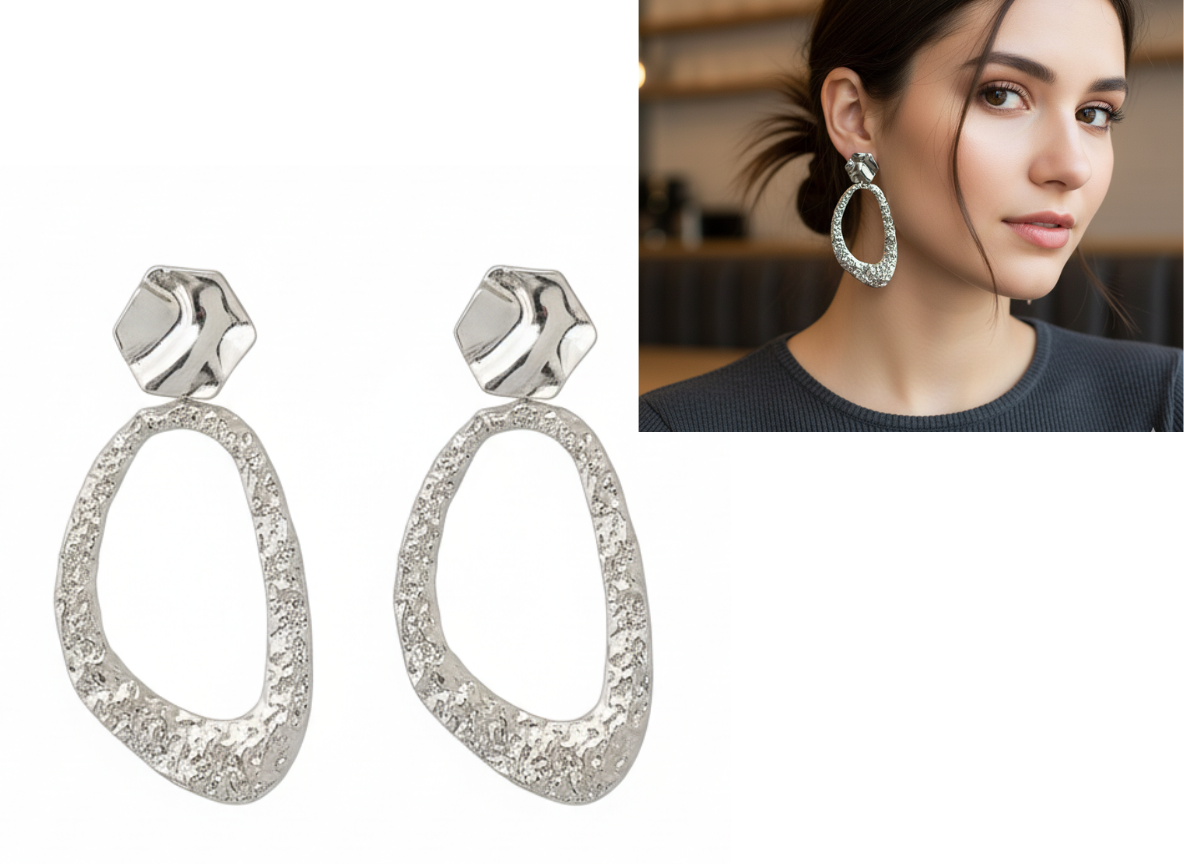 ✨Aros Modernos con Textura que te Harán Brillar! ¡Recibe GRATIS su Estuche de Regalo!✨