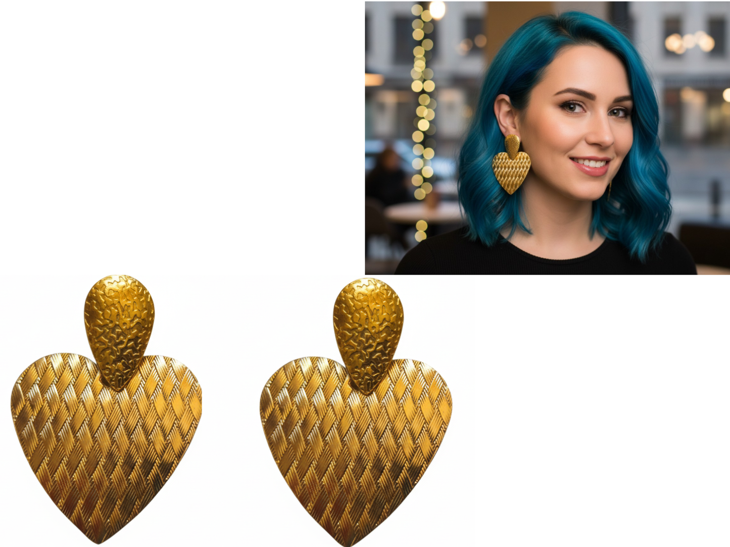 💓 Aros Corazón con Textura