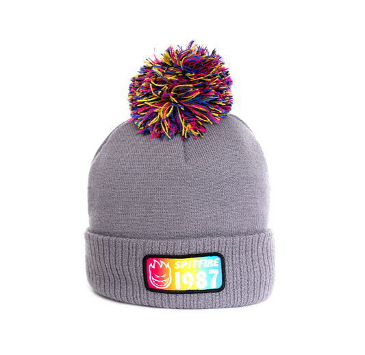 Gorro lana niño spitfire pompon gris