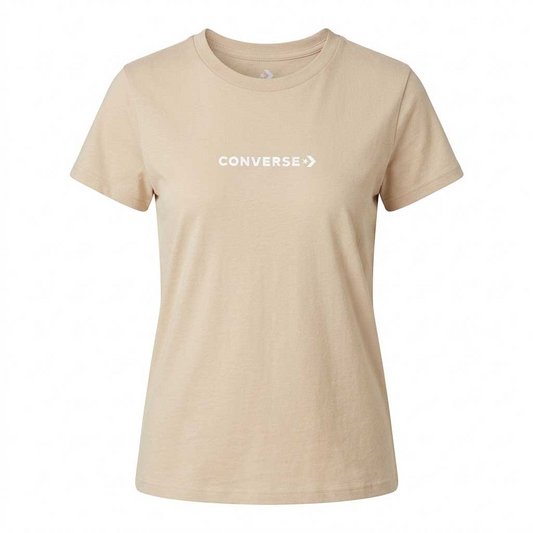 Polera Mujer Your Logo Converse Beige
