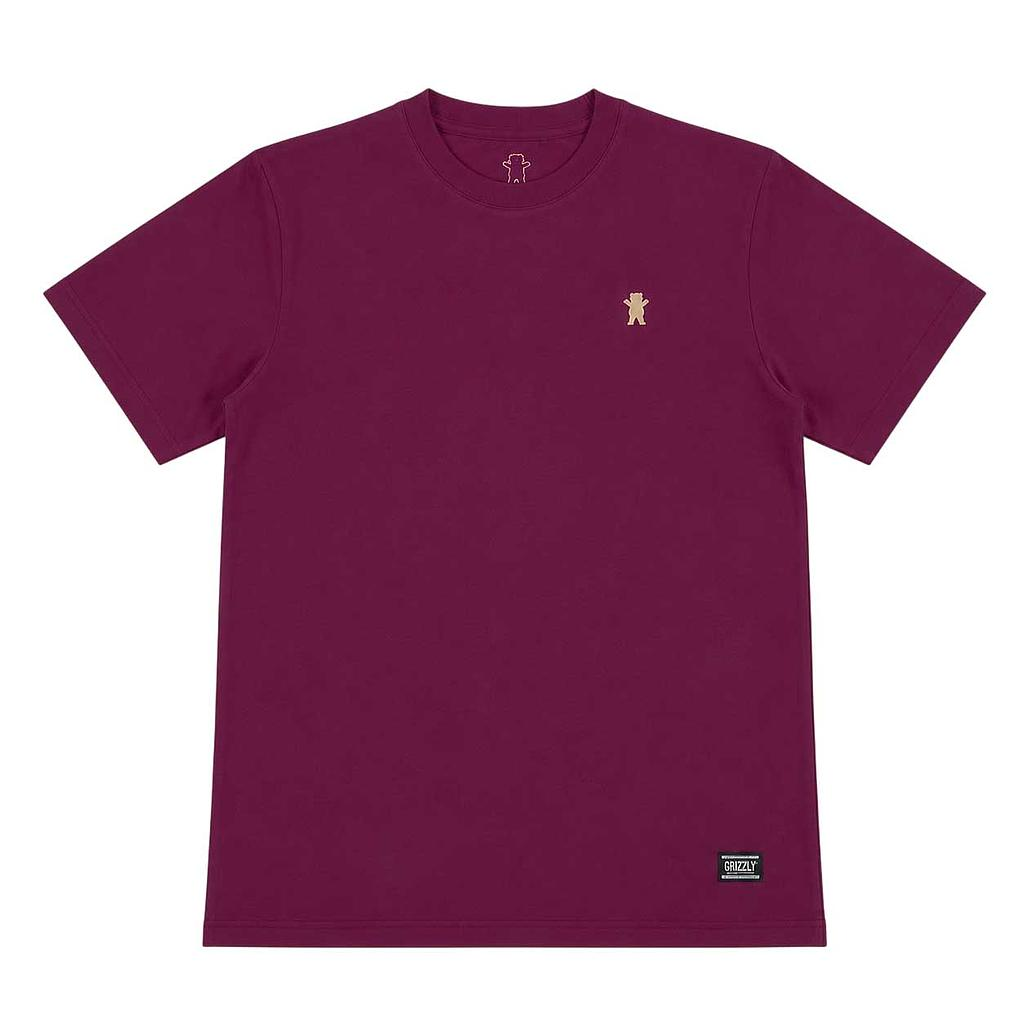 Polera Hombre Grizzly Griptape Embroidered OG Bear Burgundy