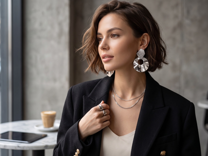 🩵Aros texturado chic