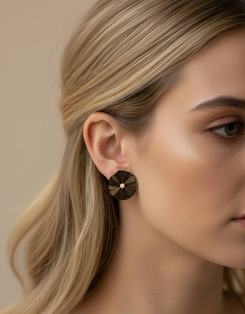 ✨Aros Golden Pleats ¡Recibe GRATIS su Estuche de Regalo!✨