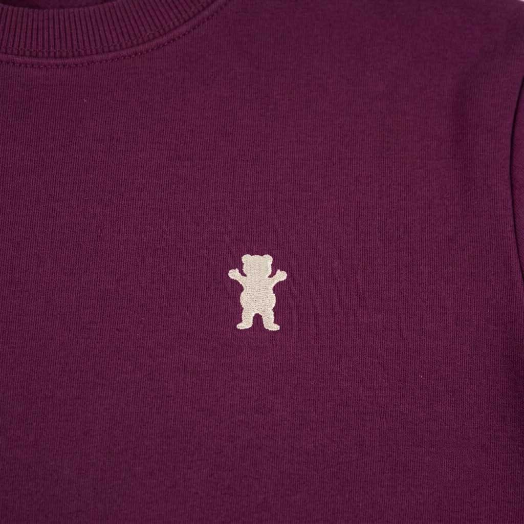 Polera Hombre Grizzly Griptape Embroidered OG Bear Burgundy