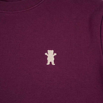 Polera Hombre Grizzly Griptape Embroidered OG Bear Burgundy