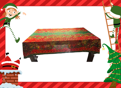 🎄Mantel de Tela Navideño con Brillos Dorados - Premium✨