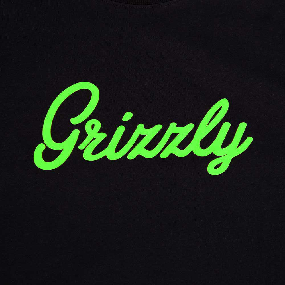 Polera Hombre Grizzly Griptape Print Script Logo Verde Negro