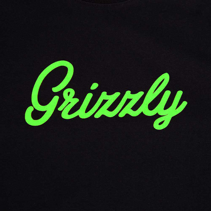 Polera Hombre Grizzly Griptape Print Script Logo Verde Negro