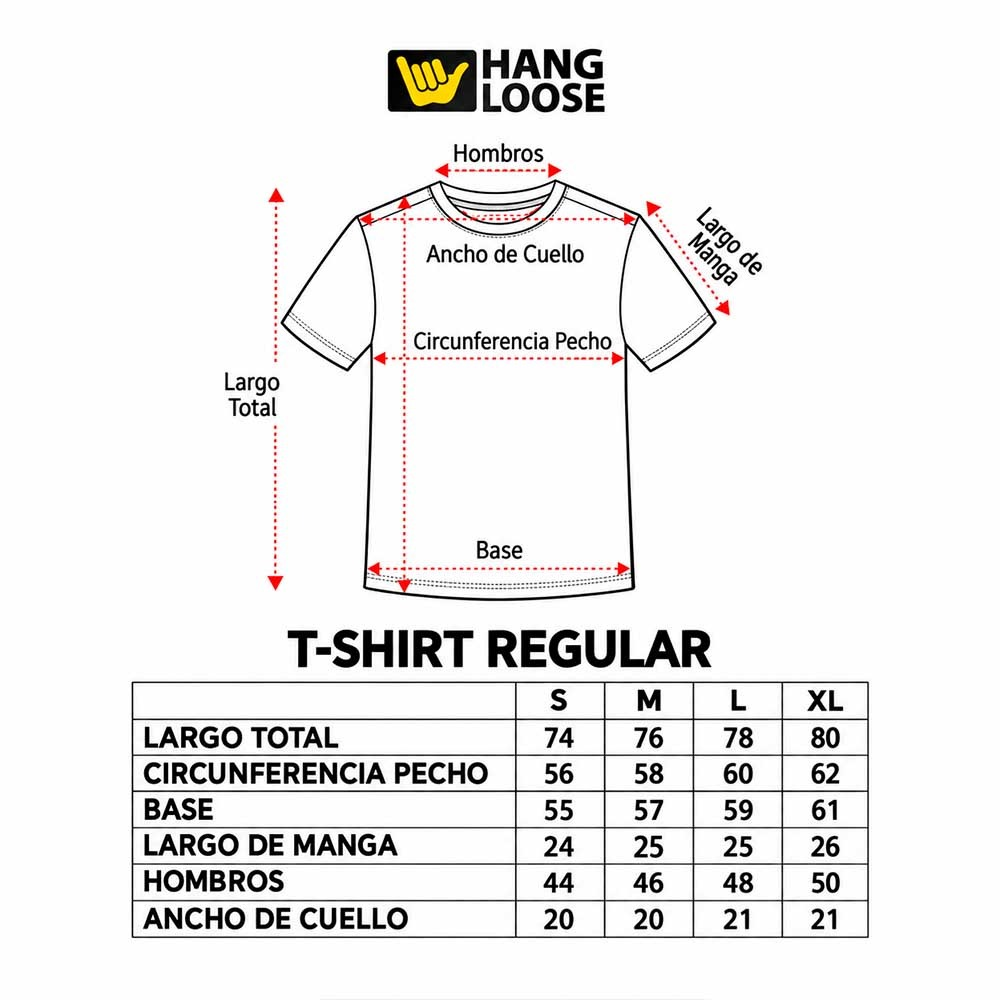 Polera Hombre T-Shirt Hang Loose Off White Spirit Aloha