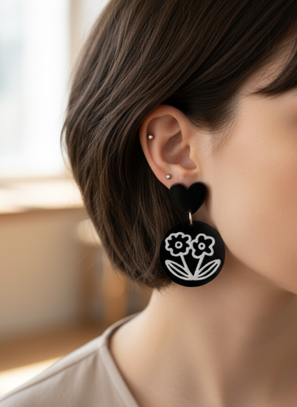 ✨Aros Florales con Corazón ¡Recibe GRATIS su Estuche de Regalo!✨