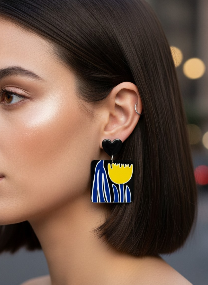 💓Aros Modernos con Toque Artístico ¡Recibe GRATIS su Estuche de Regalo!🌙🎨