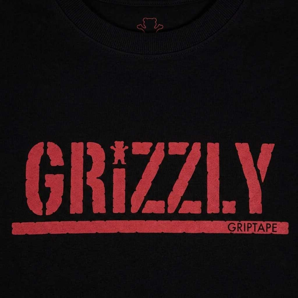 Polera Hombre Grizzly Griptape Print Script Logo Off Black