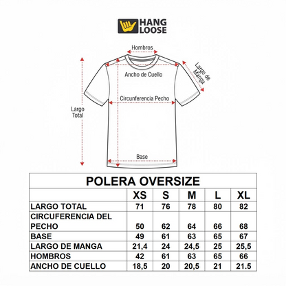 Polera Hombre T-Shirt Oversize Hang Loose Black Enjoy The Ride