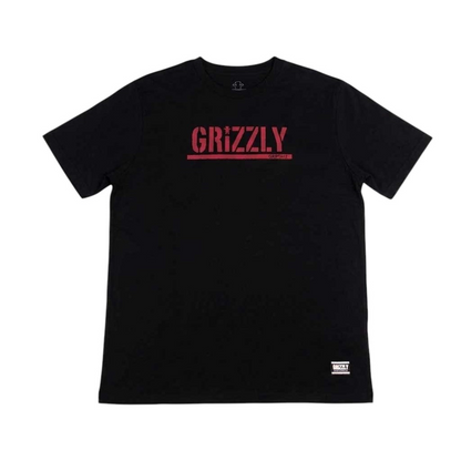 Polera Hombre Grizzly Griptape Print Script Logo Off Black