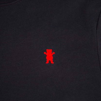 Polera Hombre Grizzly Griptape Embroidered OG Bear Negro Rojo