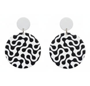 ✨¡Aros Diseño Abstracto Black & White💖