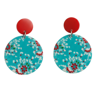 ✨¡Aros Turquesa Floral que Enamoran💖