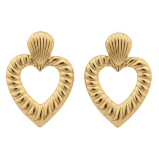 💛Aros Corazón con Textura💛