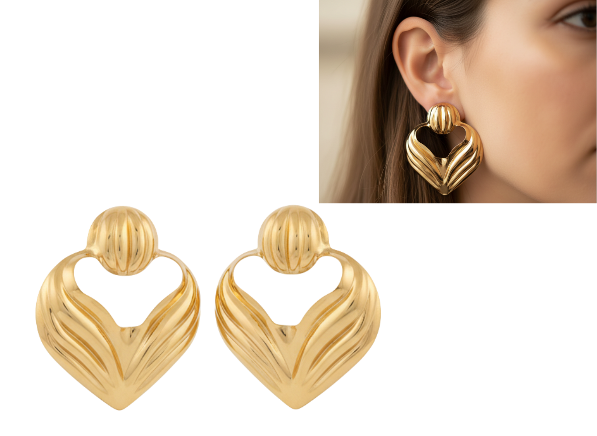 💖Aros Statement Dorados ¡Recibe GRATIS su Estuche de Regalo!💖