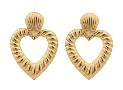 💛Aros Corazón con Textura💛
