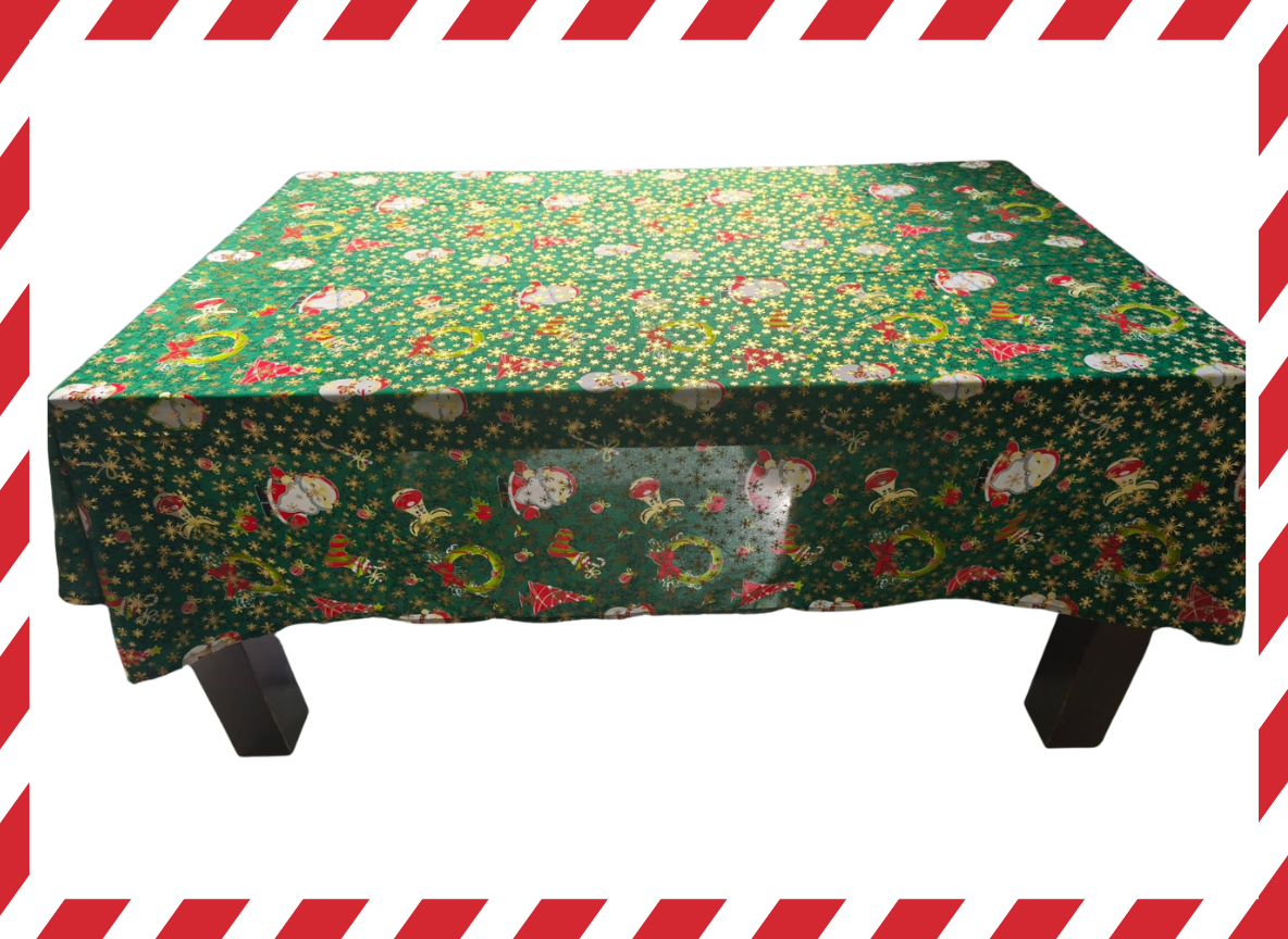 🎅Mantel de Tela Navideño con Brillos Dorados - Premium🎁