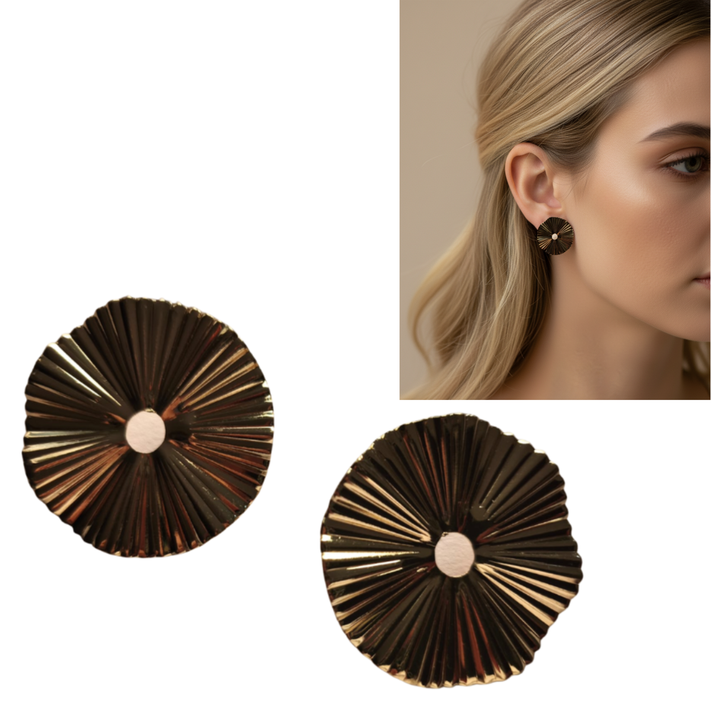 ✨Aros Golden Pleats ¡Recibe GRATIS su Estuche de Regalo!✨