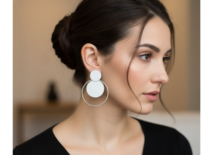 💜Aros Modernos de Doble Círculo ¡Recibe GRATIS su Estuche de Regalo!💜