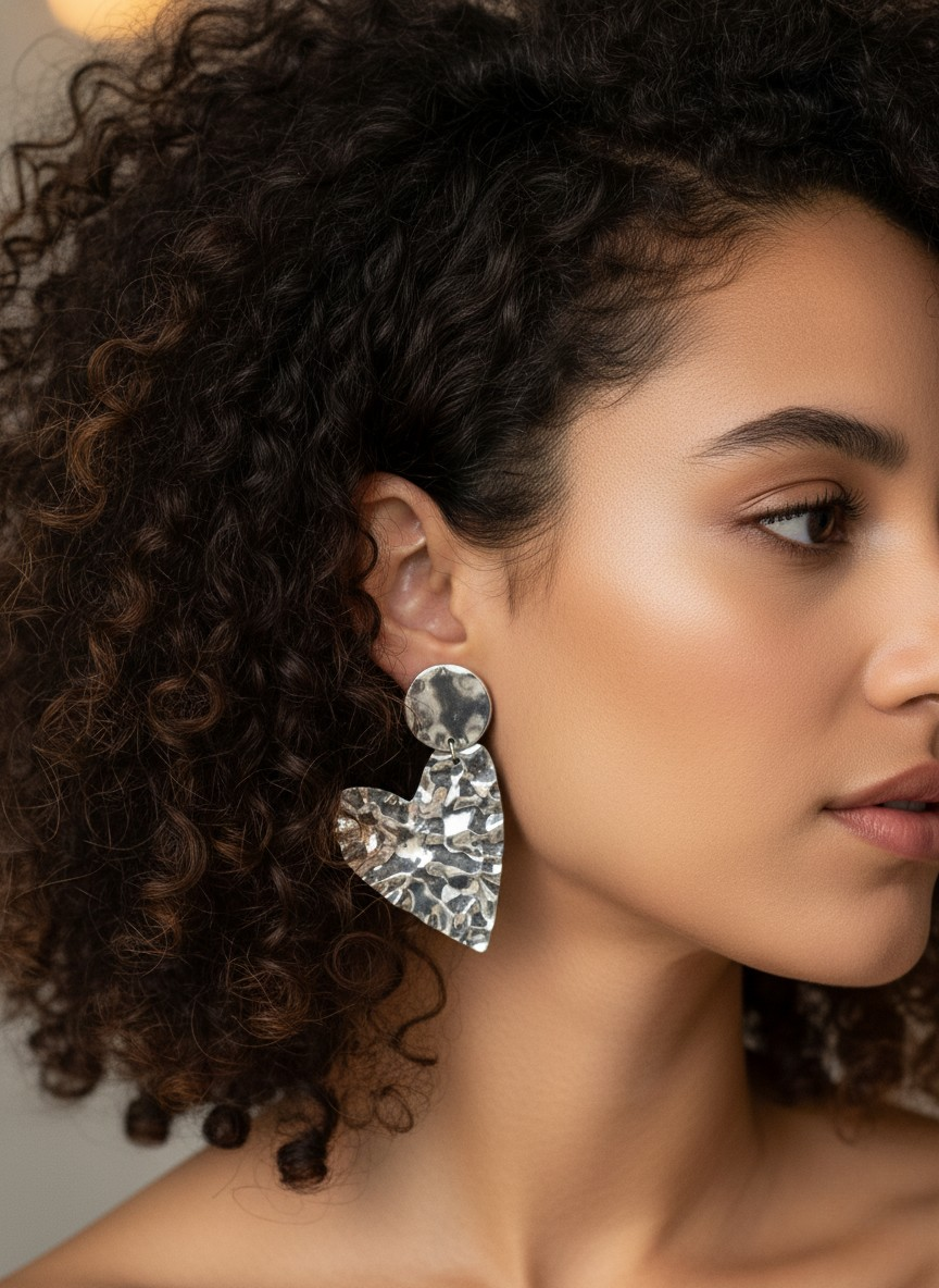 ✨Aros Corazón Martillado ¡Recibe GRATIS su Estuche de Regalo!✨