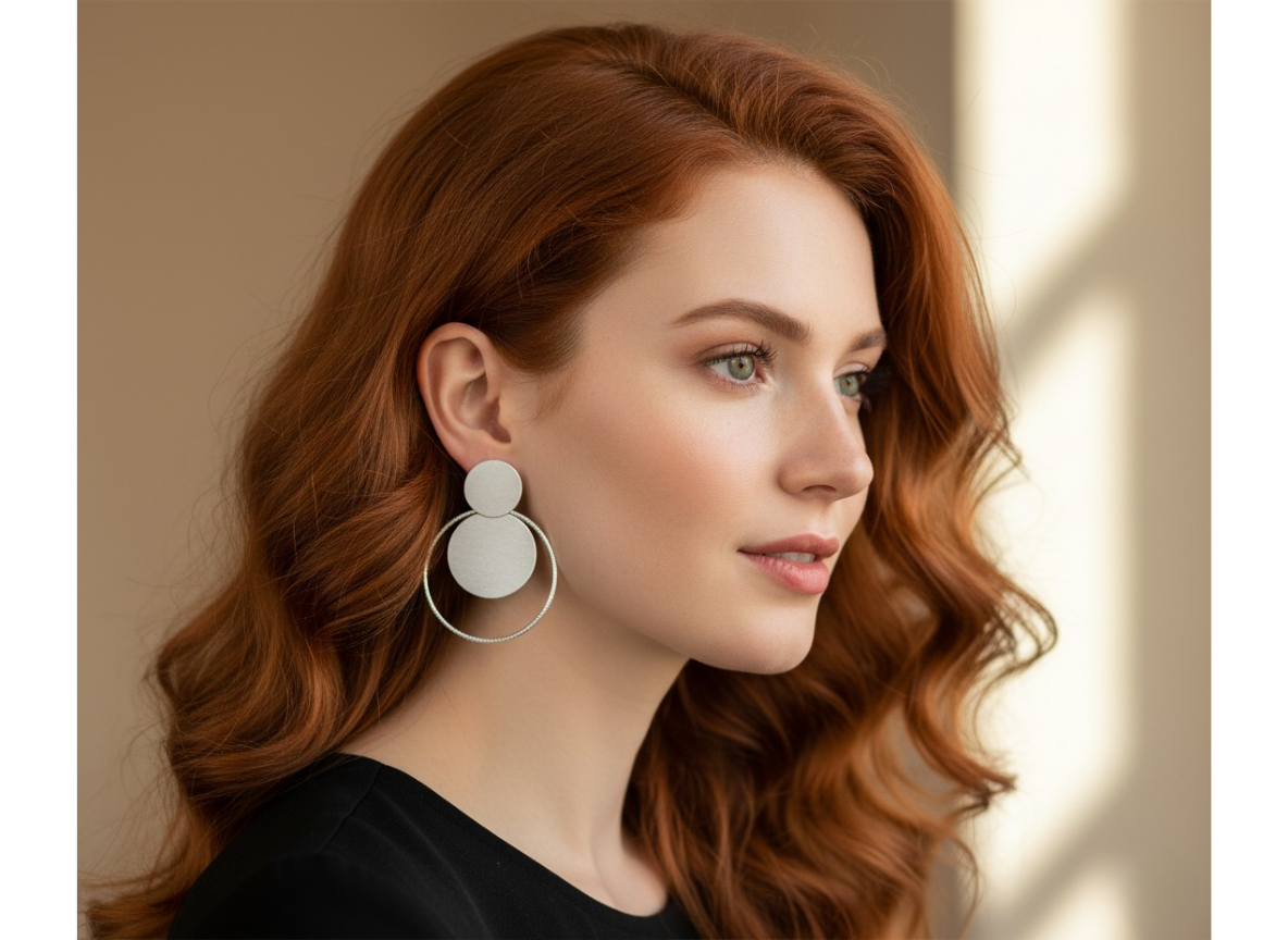 💜Aros Modernos de Doble Círculo ¡Recibe GRATIS su Estuche de Regalo!💜