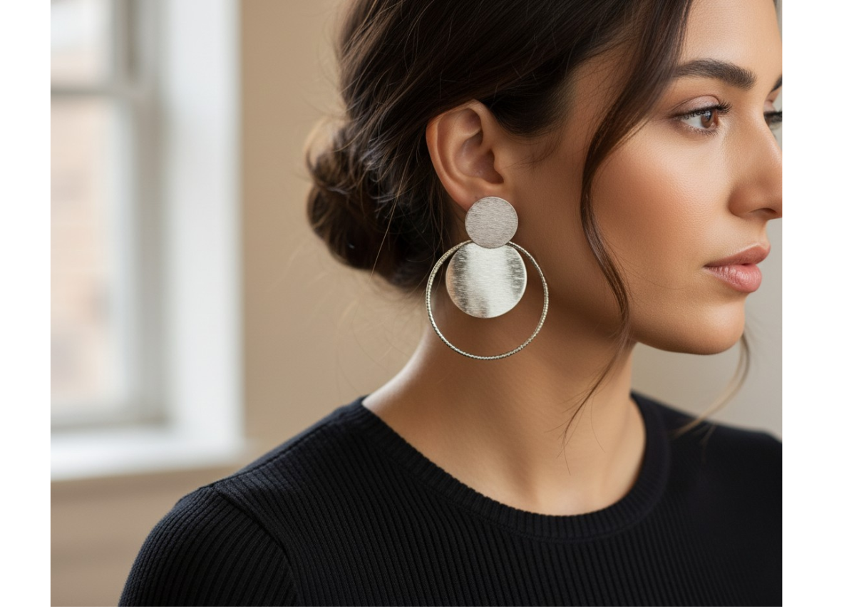 💜Aros Modernos de Doble Círculo ¡Recibe GRATIS su Estuche de Regalo!💜