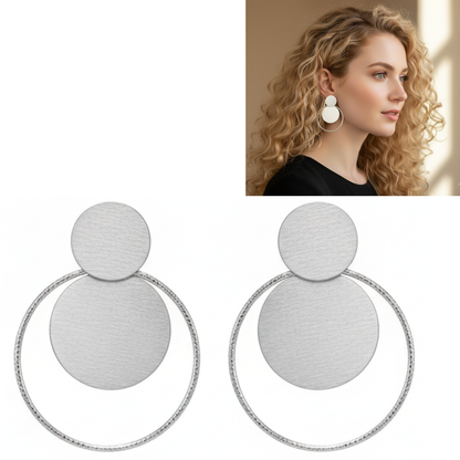 💜Aros Modernos de Doble Círculo ¡Recibe GRATIS su Estuche de Regalo!💜