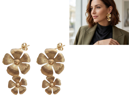 💜Aros de Doble Flor