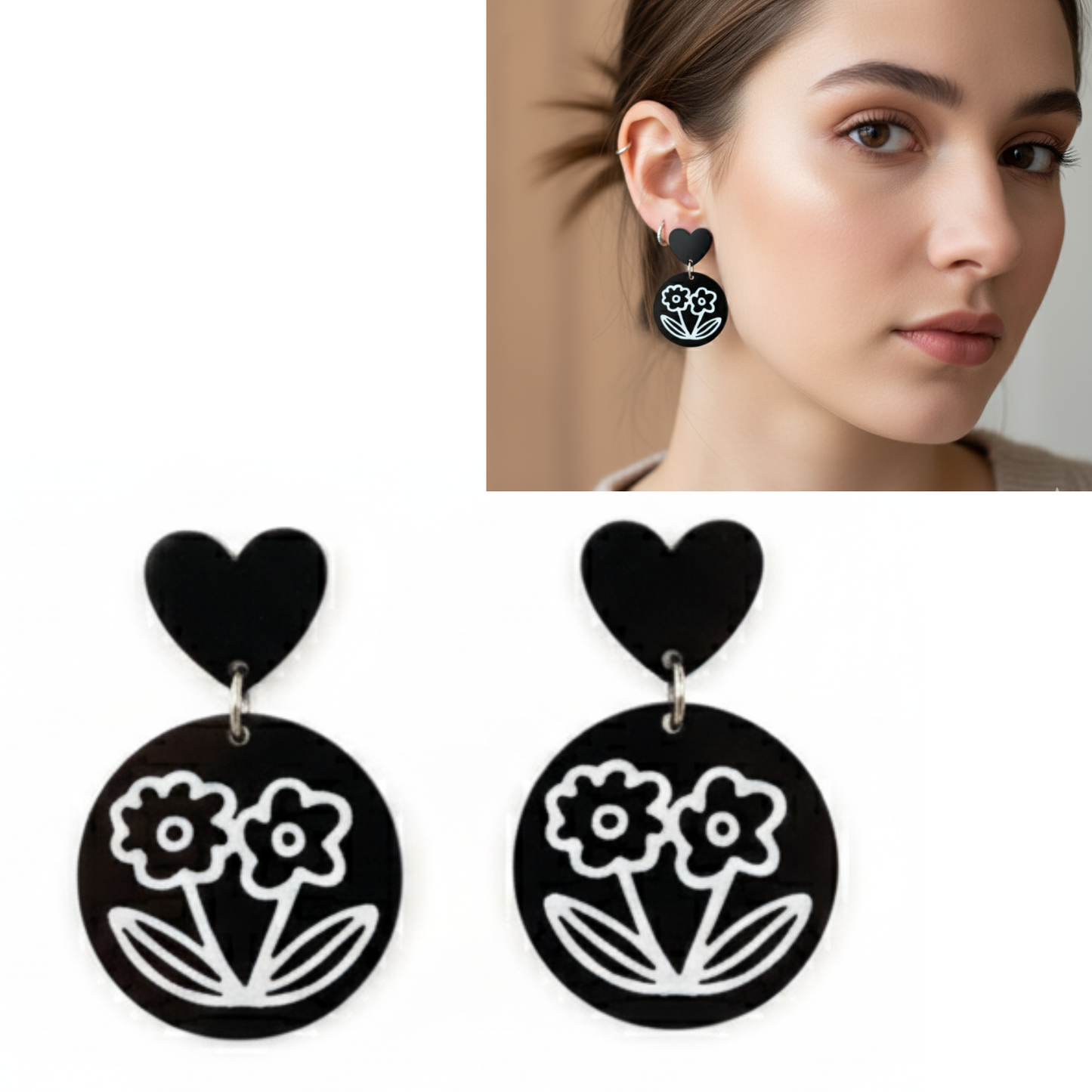 ✨Aros Florales con Corazón ¡Recibe GRATIS su Estuche de Regalo!✨