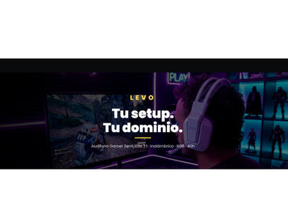 Audífono Gamer Inalámbrico Zenit Elite Bluetooth Rgb Bl Levo