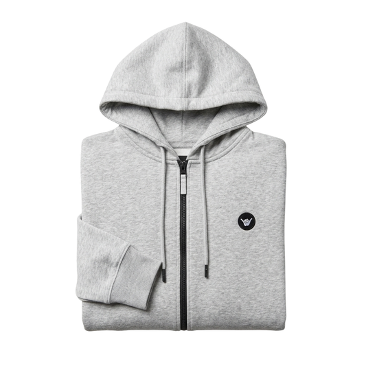 Polerón Hombre Hang Loose Full Zipper Melange Light Gray Essencial