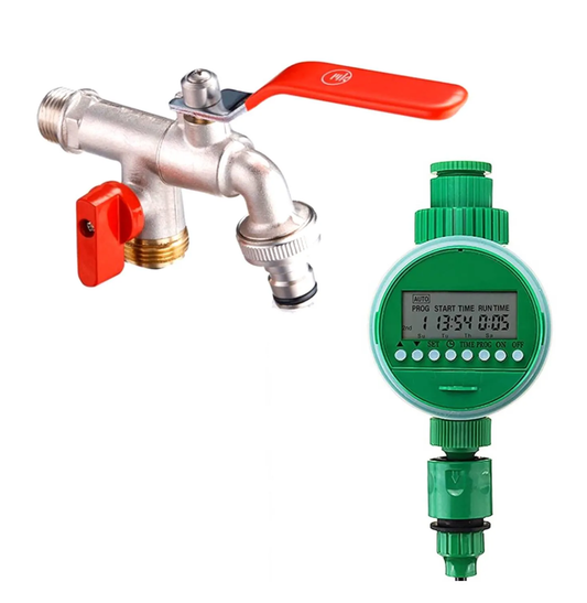 Kit Riego Llave doble 1/2" + Programador Flowmak