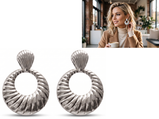 Aros Plateado !Incluye estuche de regalo! 💓