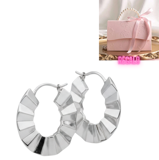 💓Aros Argollas de Diseño Rizado para Impactar ¡Recibe GRATIS su Estuche de Regalo! 🤩