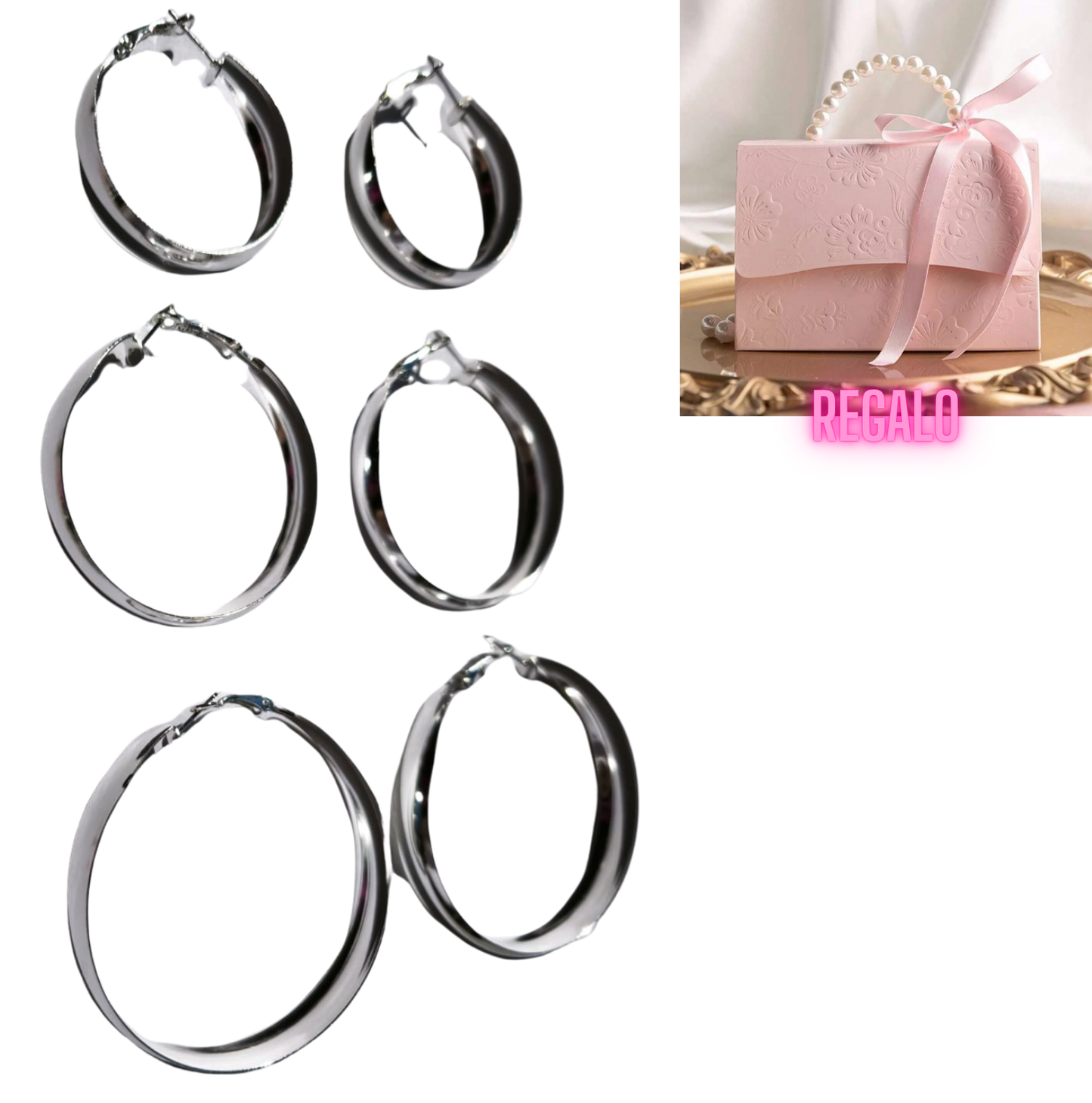 Set de Argollas Modernas ¡Recibe GRATIS su Estuche de Regalo!🚨