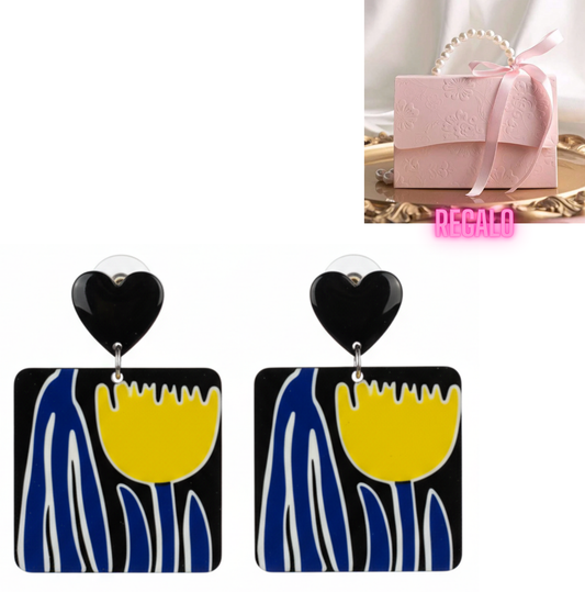 💓Aros Modernos con Toque Artístico ¡Recibe GRATIS su Estuche de Regalo!🌙🎨