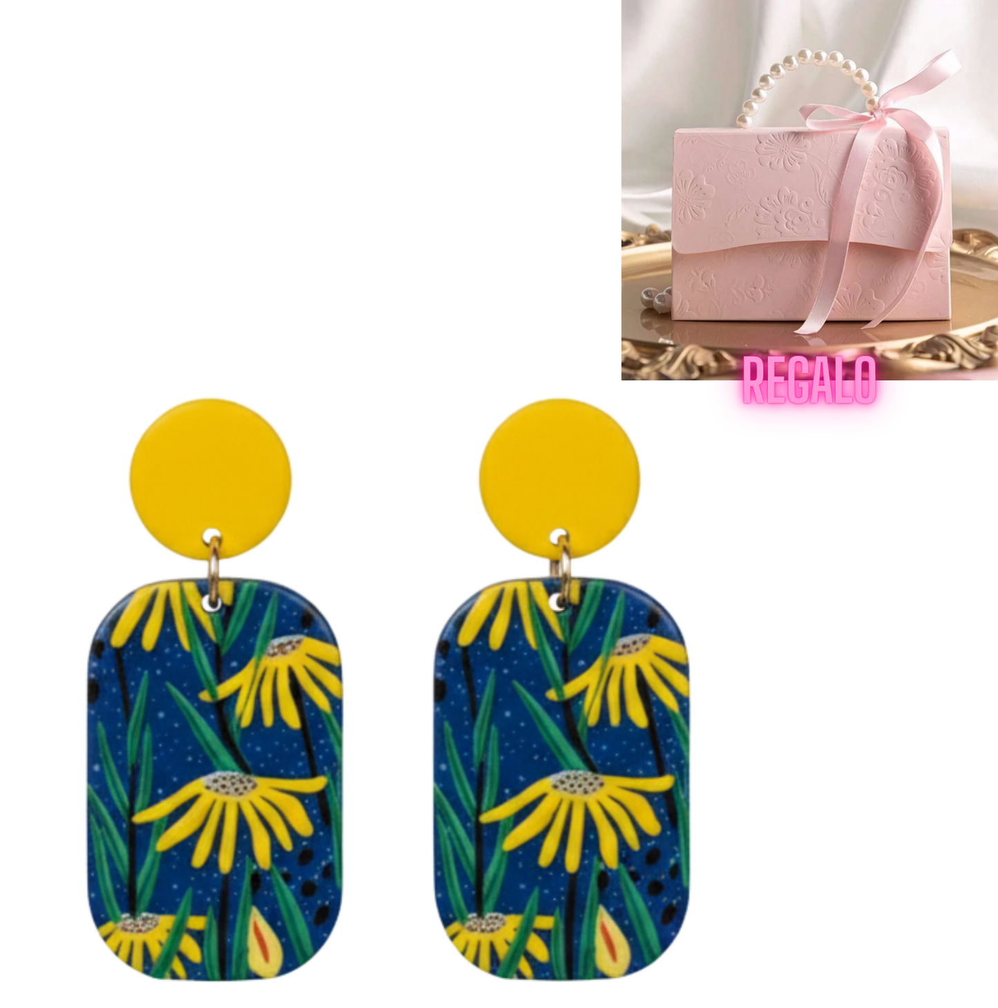 ✨Aros Campo de Estrellas ¡Recibe GRATIS su Estuche de Regalo!💙💛