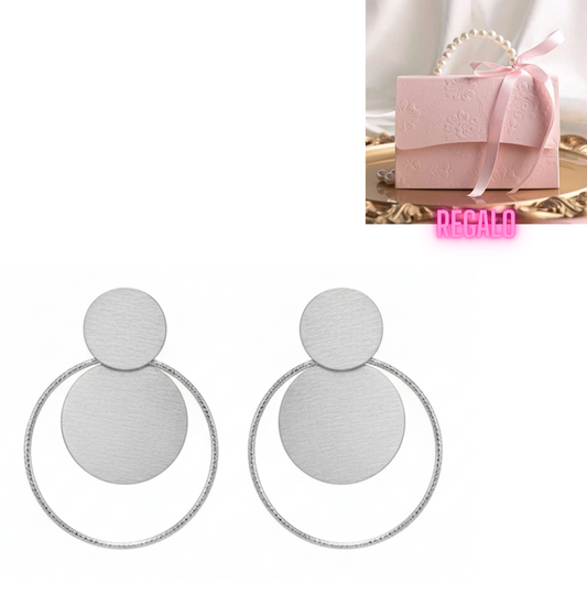 💜Aros Modernos de Doble Círculo ¡Recibe GRATIS su Estuche de Regalo!💜