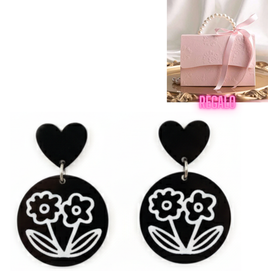 ✨Aros Florales con Corazón ¡Recibe GRATIS su Estuche de Regalo!✨