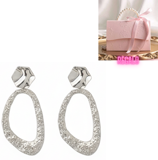 ✨Aros Modernos con Textura que te Harán Brillar! ¡Recibe GRATIS su Estuche de Regalo!✨