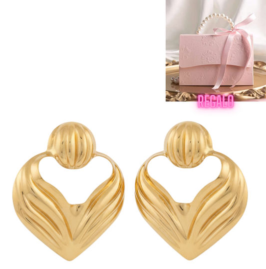 💖Aros Statement Dorados ¡Recibe GRATIS su Estuche de Regalo!💖