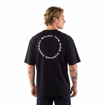 Polera Hombre T-Shirt Oversize Hang Loose Black Enjoy The Ride